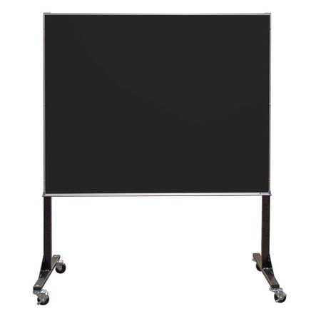 United Visual Products Sliding Door Wood Corkboard, 72"x36", Cher, UV9005OCS-CHERRY-MEDGRY UV9005OCS-CHERRY-MEDGRY